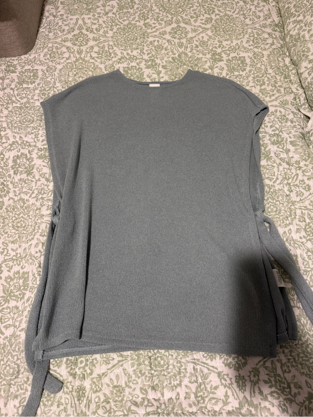 H&M Light Slate Blue Sleeveless Side-Tie Knit Tunic